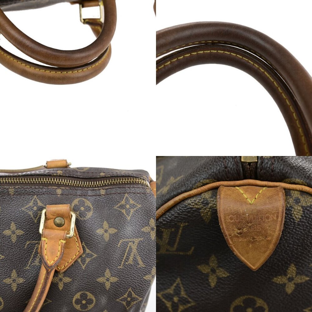 LOUIS VUITTON Speedy 30 Travel Hand Bag Monogram Leather Brown - Picture 8 of 15